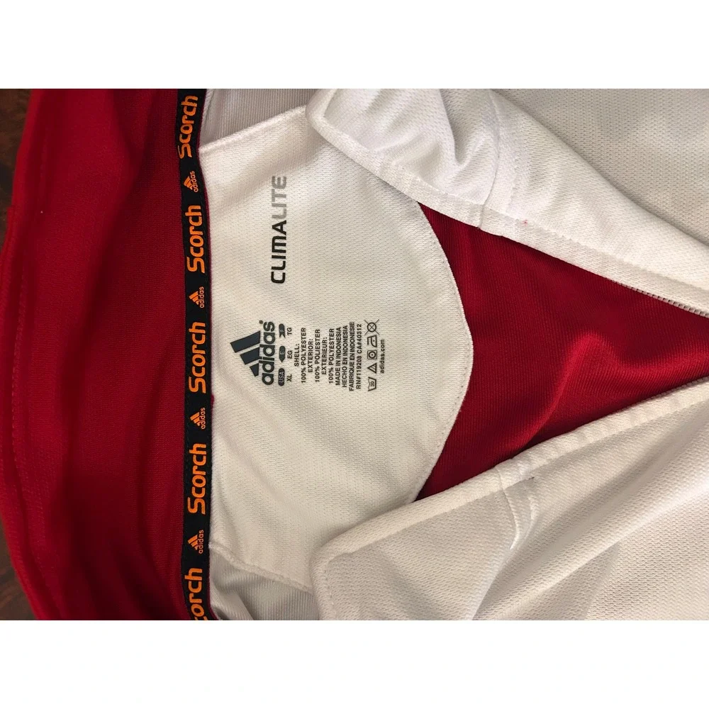 Adidas Men XL Morningside Mustangs Climalite Track Jacket Red White Full Zip